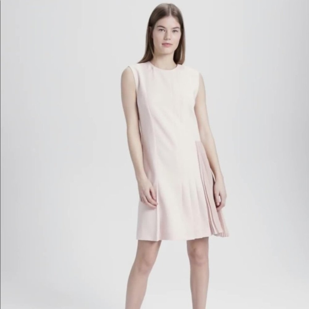 Theory Crepe Pleated Day Dress